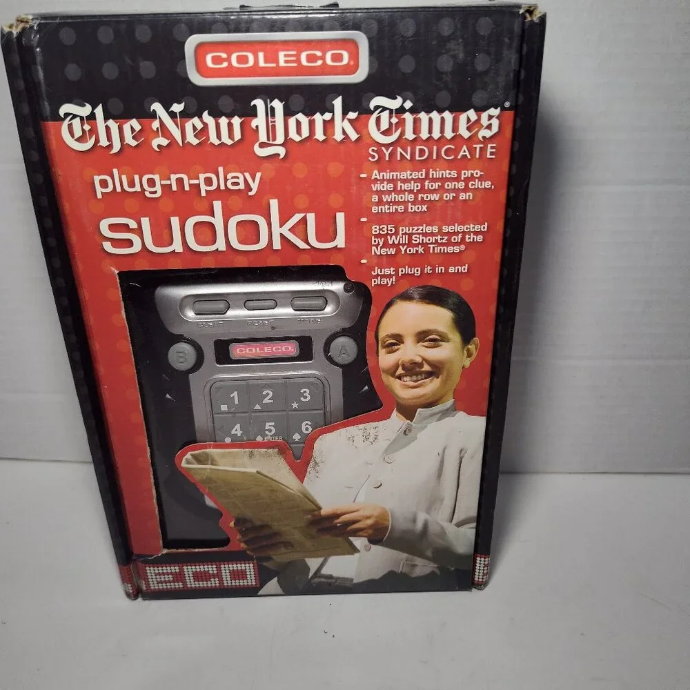 Coleco New York Times Plug N Play Sudoku 835 Puzzles 2 Player Mode TESTED WORKS